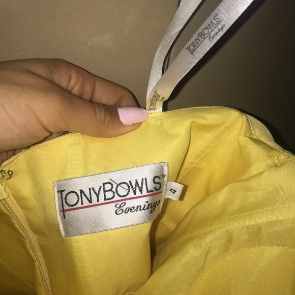 Yellow strapless Tony Bowls gown - Picture 7 of 7